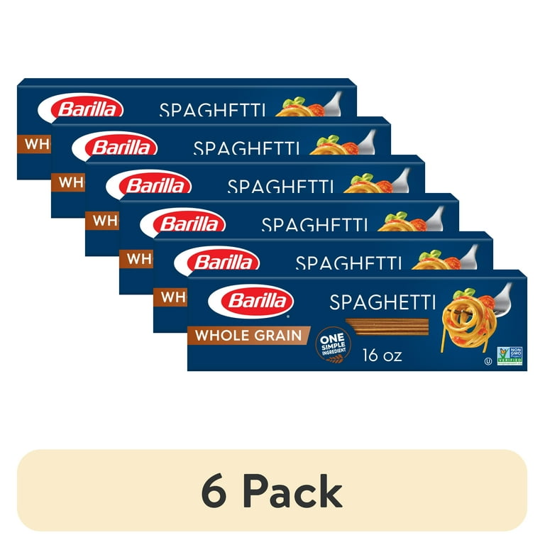 (6 pack) Barilla Whole Grain Spaghetti Pasta, 16 oz