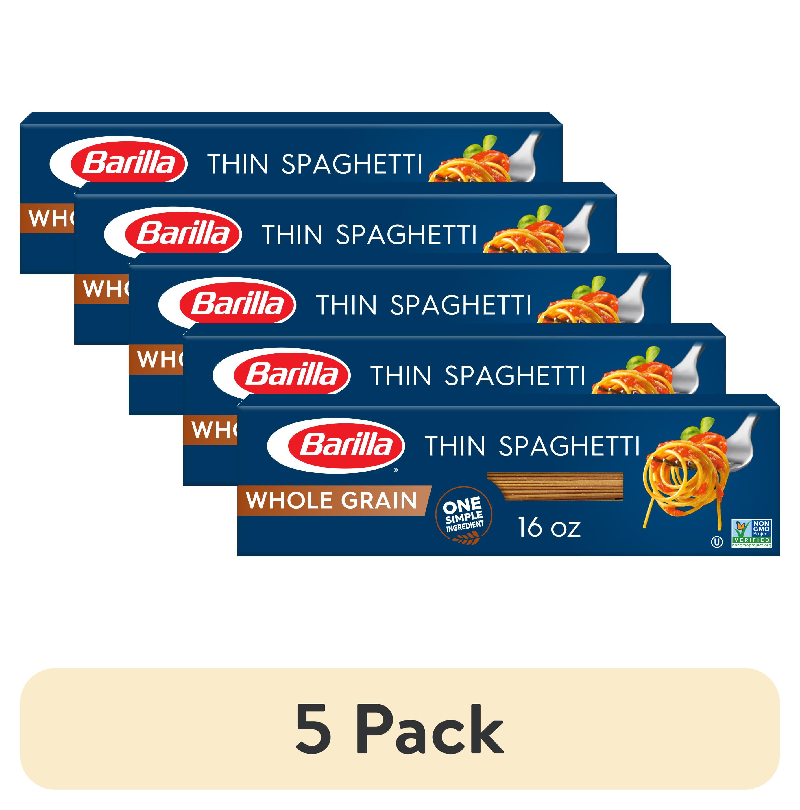 (5 pack) Barilla Whole Grain Thin Spaghetti Pasta, 16 oz