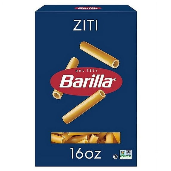 Barilla Ziti Pasta, 16 oz. Box - Non-GMO Pasta Made with Durum Wheat Semolina - Kosher Certified Pasta (Pack of 2)