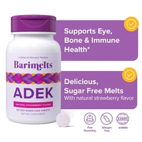Barimelts ADEK, Post-Operation Bariatric Vitamins with Vitamin A, D, E, and K - Natural Strawberry Flavor, 60 Count