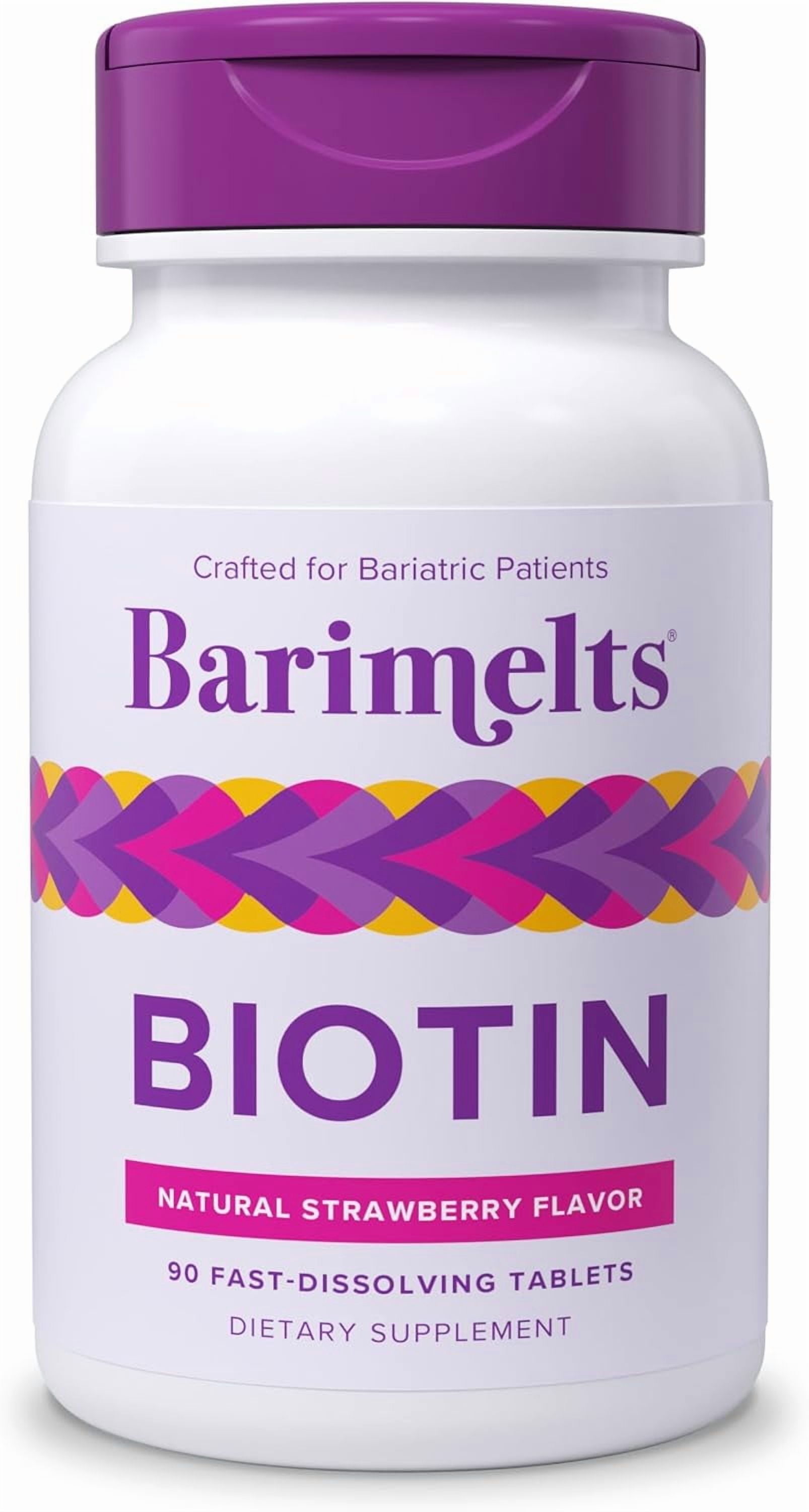 Barimelts Bariatric Biotin Supplement, 90 Fast-Dissolving Tablets, Strawberry Flavor
