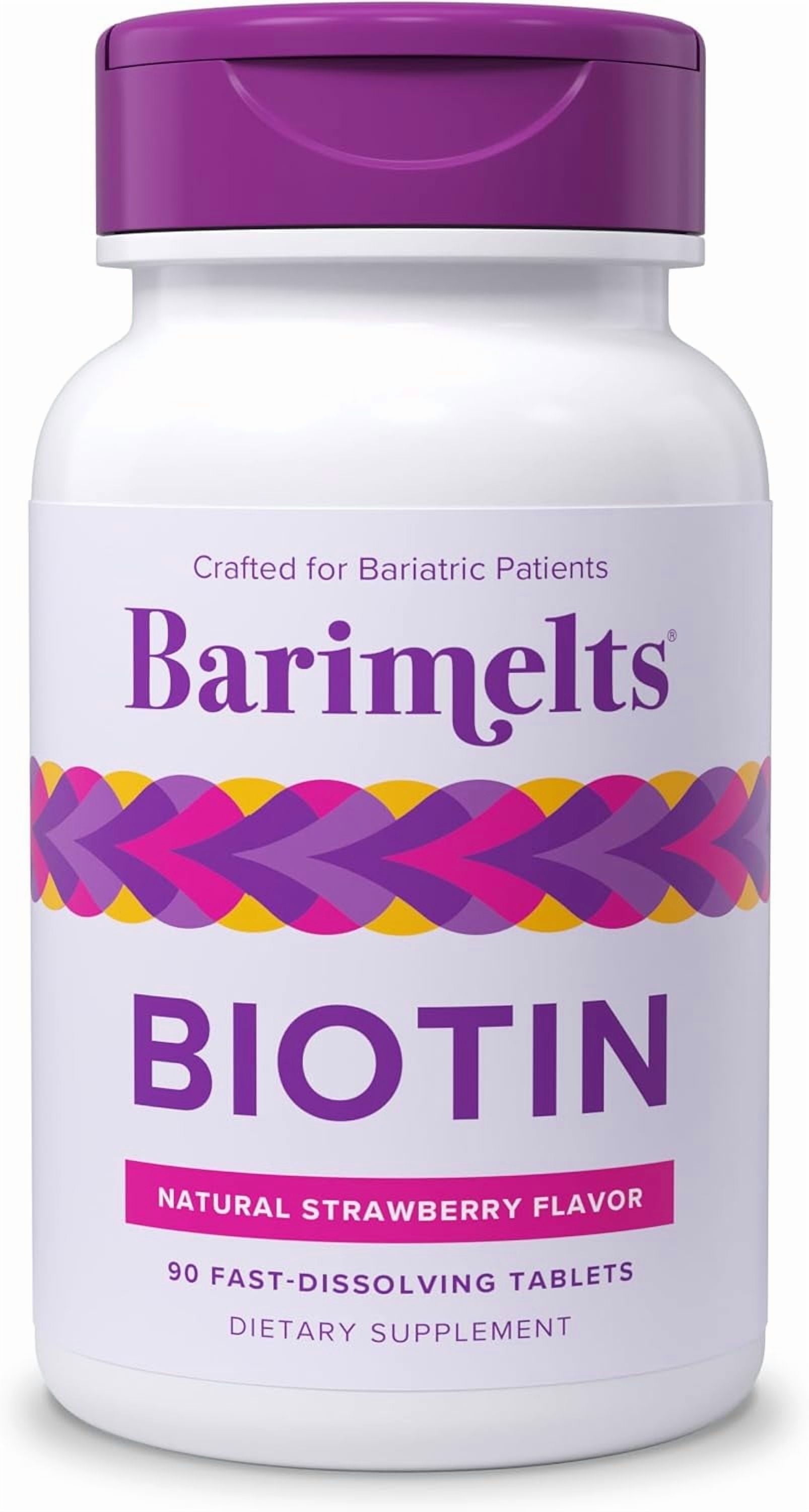 Barimelts Bariatric Biotin Supplement, 90 Fast-Dissolving Tablets, Strawberry Flavor
