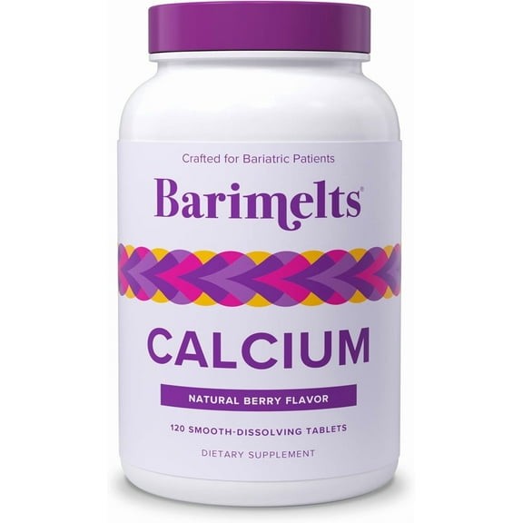 Barimelts Bariatric Calcium Citrate with Vitamin D3 & Magnesium, Fast-Melting, Berry Flavor, 120 Ct