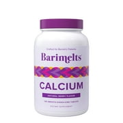 Barimelts Bariatric Calcium Citrate with Vitamin D3 and Magnesium for Bone Health Support, 120 Smooth-Dissolving Tablets, Post Weight Loss Surgery Patients, Berry Flavored Dietary Supplements