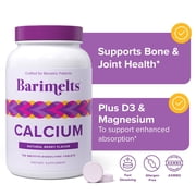Barimelts Bariatric Calcium Citrate with Vitamin D3 & Magnesium, Fast-Melting, Berry Flavor, 120 Ct