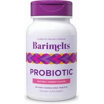 Barimelts Bariatric Probiotics for Digestive Health Support, 60 Fast-Dissolving Tablets, Post Weight Loss Surgery Patients, Cherry Flavored Dietary Supplements