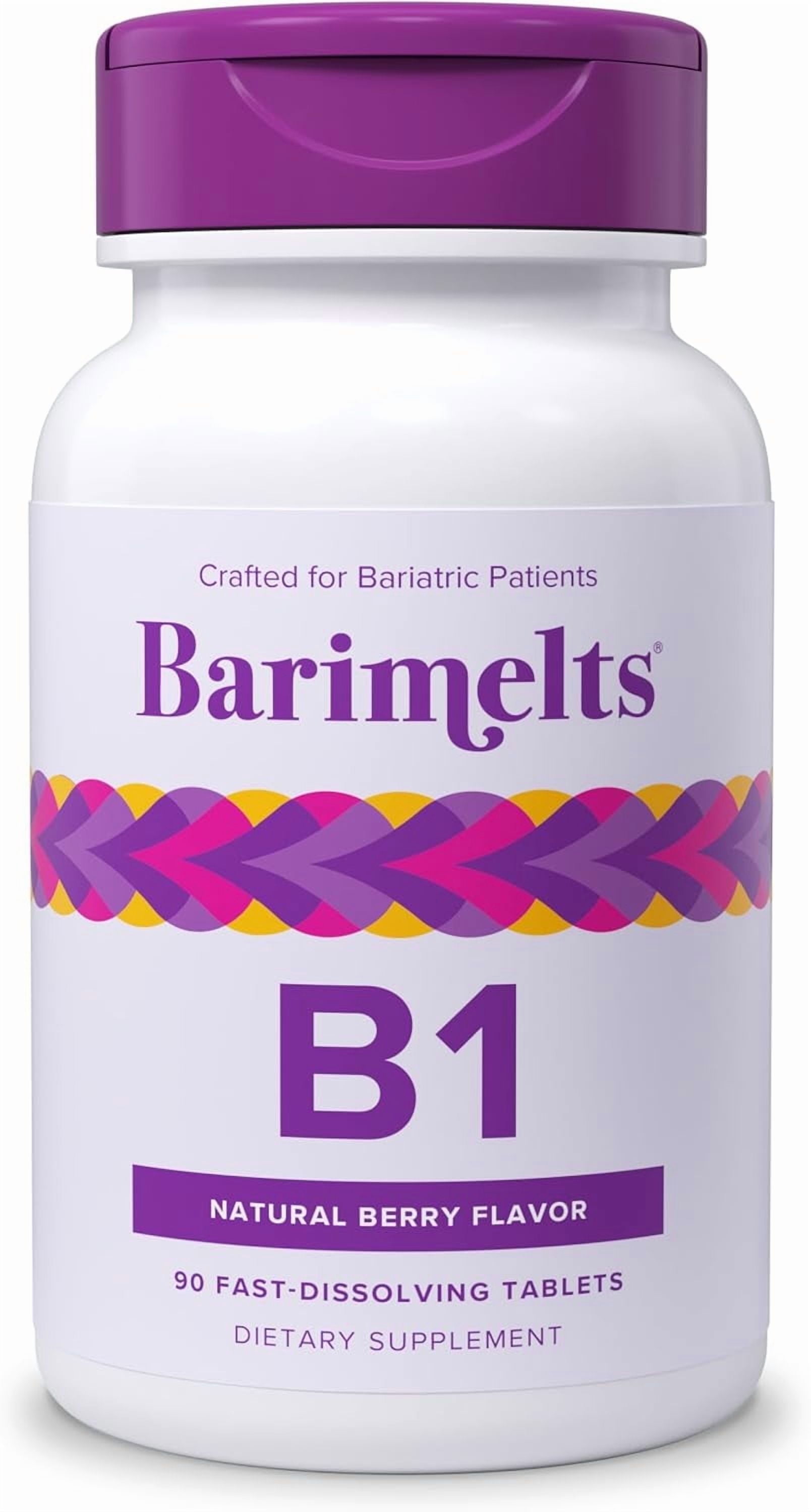 Barimelts Bariatric Vitamin B1 Fast-Dissolving Tablets, 90 Count, Berry Flavor