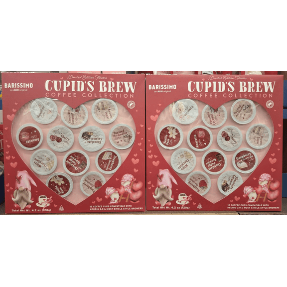 Barissimo Cupid's Limit Edition Flavors Brew Coffee Collection 12 Cups 4.2oz 120g (2 Boxes)