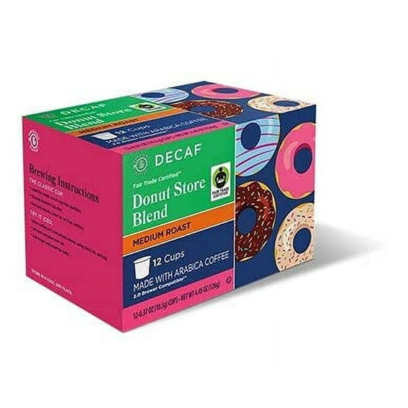 Barissimo Decaf Donut Store Blend Medium Roast 12 Cups 2.0 Brewer Arabica Coffee 4.45 OZ Fair Trade Certified