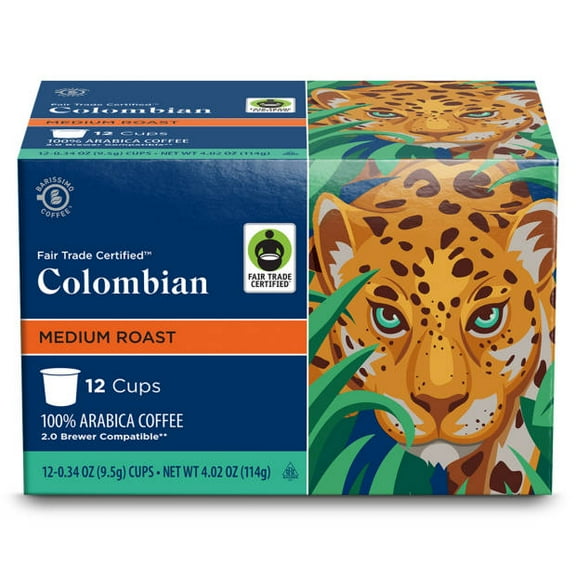 Barissimo Fair Trade Colombian Medium Roast Coffee Pods, 12 count