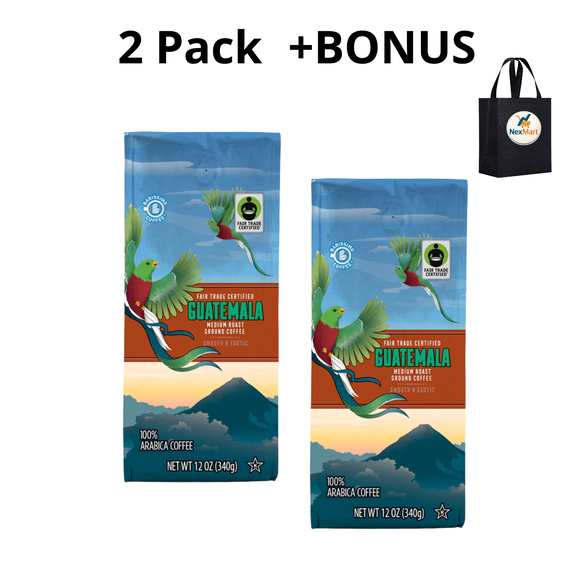 Barissimo Fair Trade Single Origin Guatemala Ground Coffee 12 oz , 2 Pack + Bonus