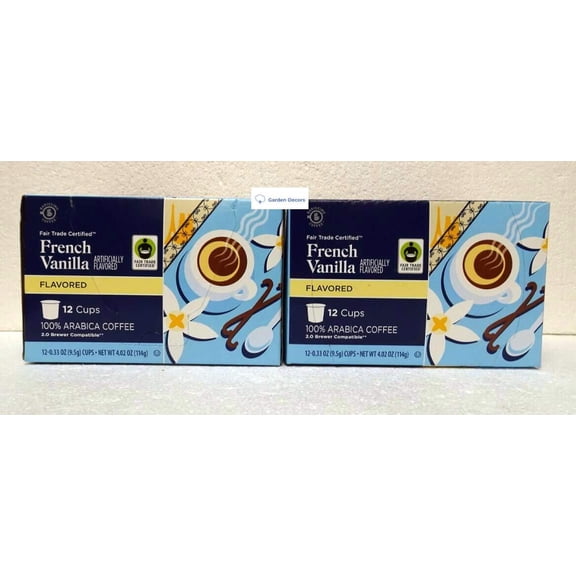 Barissimo French Vanilla Coffee Single Serve 12 Cups Box Fair Trade Certified (Pack of Two)