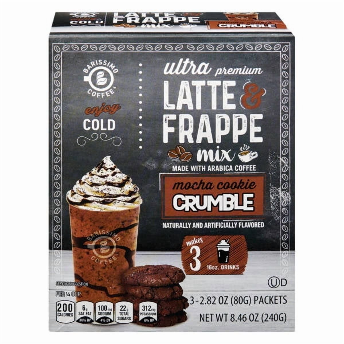 Barissimo Mocha Cookie Crumble Latte & Frappe Mix Packets, 3 count