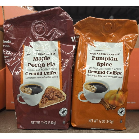 Barissimo Maple Pecan Pie & Pumpkin Spice Light Roast Ground Coffee 12oz 340g (2 Bags)