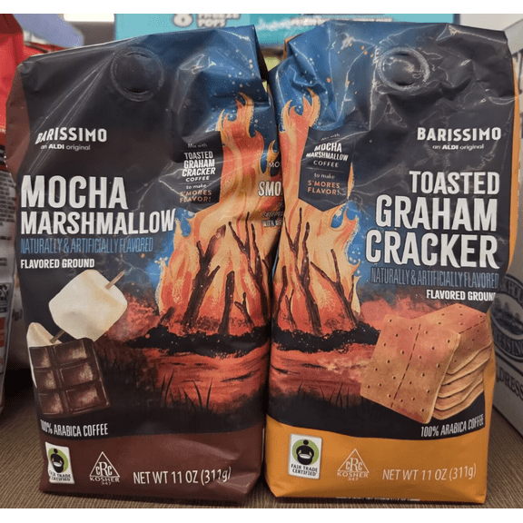 Barissimo Mocha Marshmallow and Toasted Graham Cracker Light Roast Ground Coffee 11oz 311g (2 Bags)