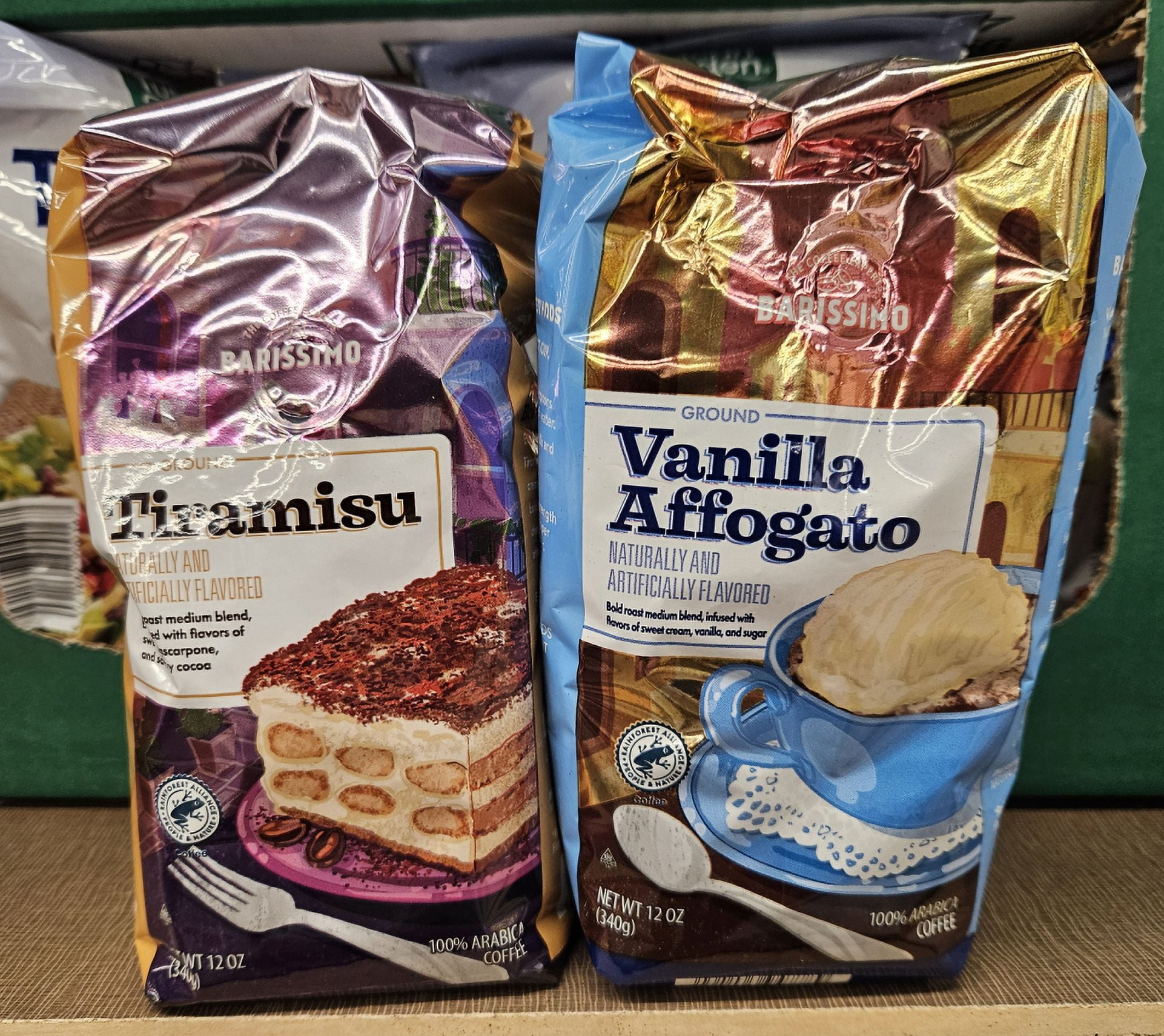 Barissimo Tiramisu & Vanilla Affogato Medium Ground Coffee 12oz 340g (2 Bags)