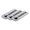 thumbnail image 1 of Barista 1 x 3" Name Tag/Badge, Silver, (3 Pack), 1 of 3
