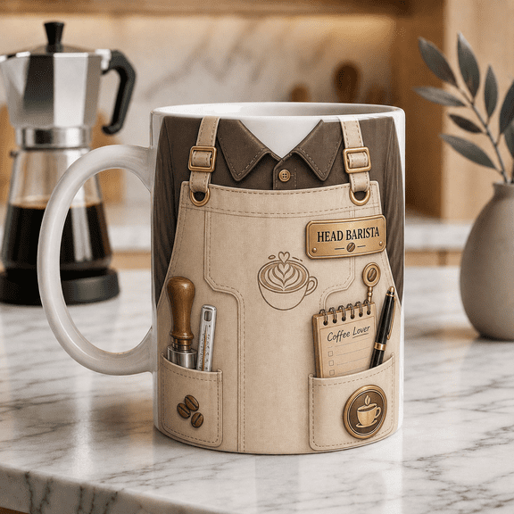 Barista Mug Personalized Coffee Lover Gift, Custom Name Barista Coffee Cup
