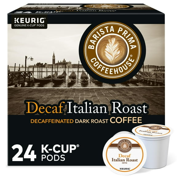 Barista Prima Coffeehouse, Italian Roast Decaf Keurig Single Serve K-Cup Pods, 96 count