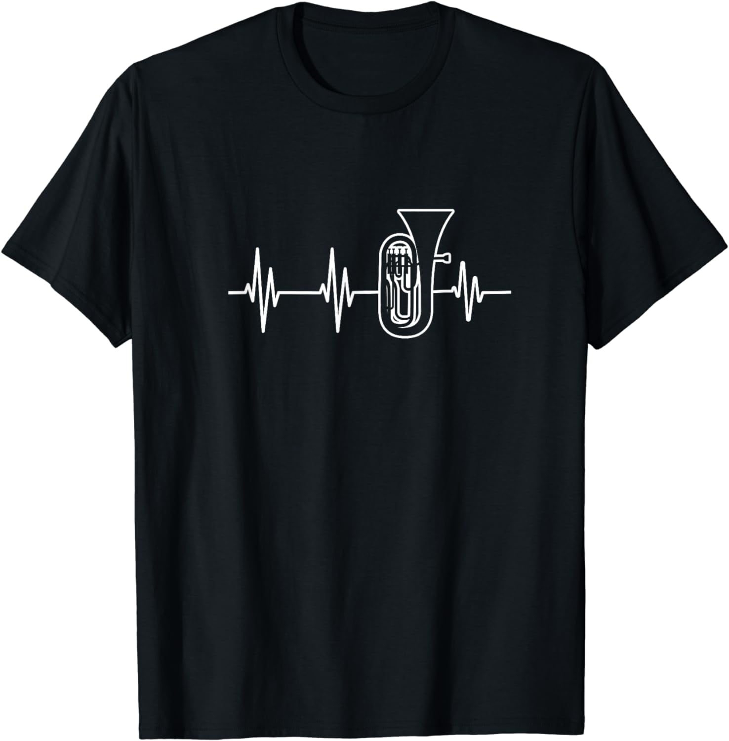 Baritone Heartbeat Funny Euphonium Player Marching Band T-Shirt ...