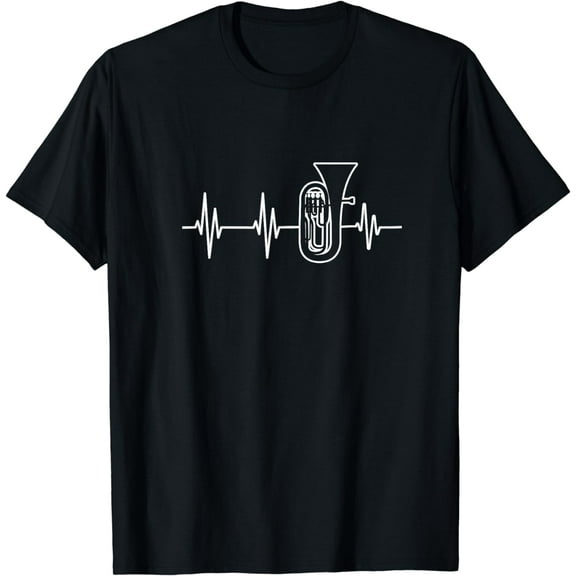 Baritone Heartbeat Funny Euphonium Player Marching Band T-Shirt