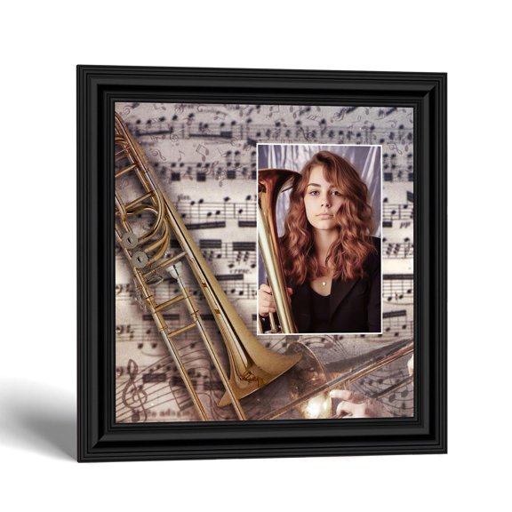Trombone Picture Frame, Marching Band Senior Gift, Brass Music Keepsake