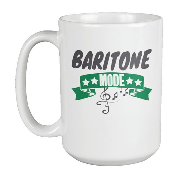 Baritone Mode, Treble Clef Musical Coffee & Tea Mug for Choir Singer (15oz)