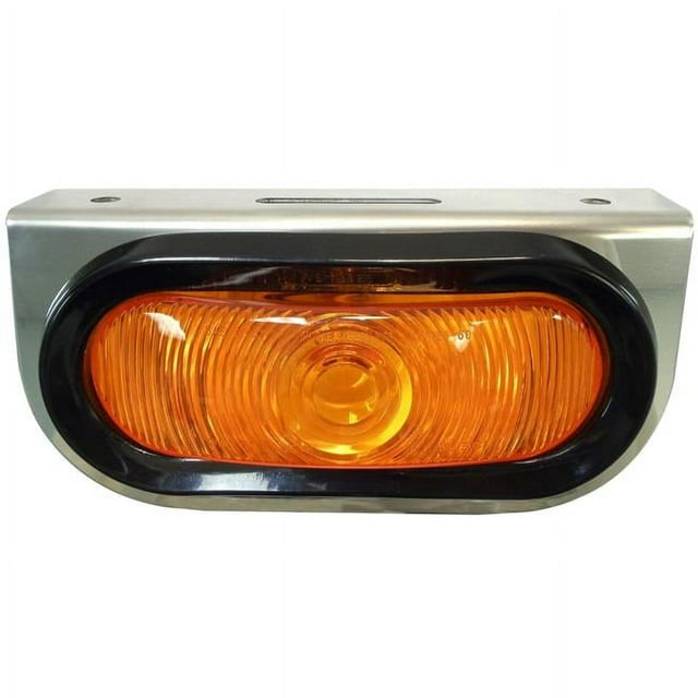 Barjan 04820402 6.5 in. SS Mount with Oval Amber Light & Wiring Harness