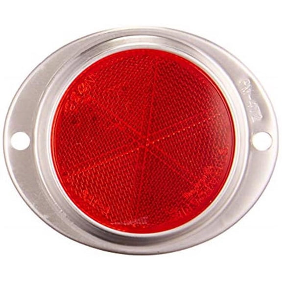 Barjan 049BP472R 3 in. Aluminum Reflector - Red, 2 Per Card