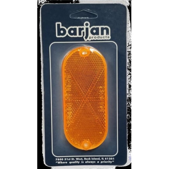 Barjan 049BP480A 4-3 by 8 in. Reflector Oval 2 by Card - Amber