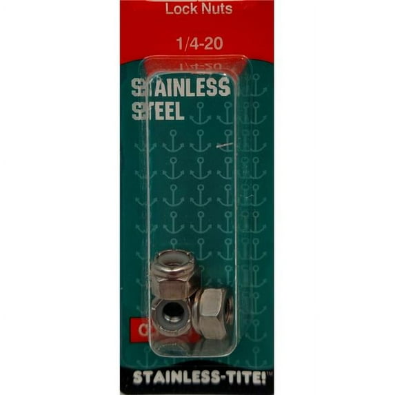 Barjan 07401365 0.25 x 20 in. Stainless Steel Lock Nuts