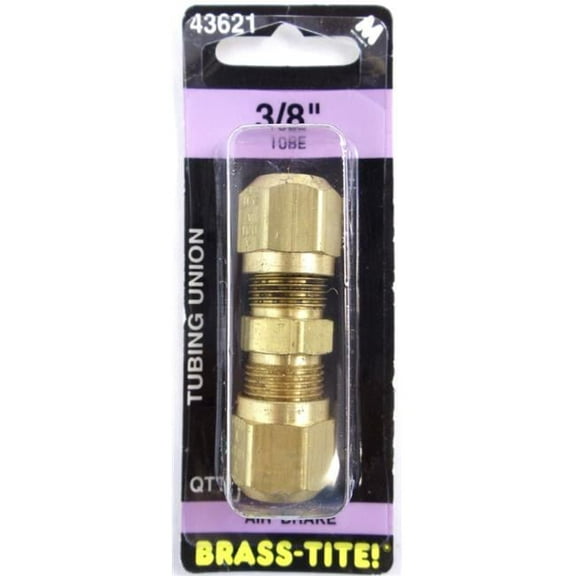 Barjan 7443621 0.38 in. Brass-Tite Air Brake Brass Tubing Union