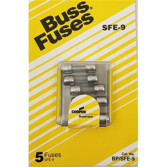 Barjan 9A Buss Fuse, 5 per Card