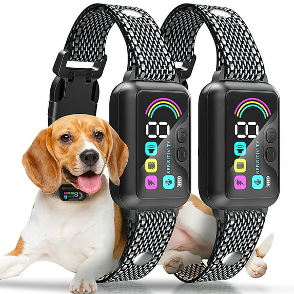 Bark Collar, 2 Pack Dog Bark Collar for Large Medium Small Dogs,Smart Bark Collar,Rechargeable Anti Barking Training Collar with 8 Adjustable Sensitivity,Bark Collar with Beep