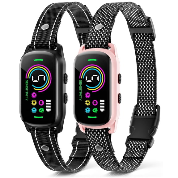 Bark Collar  2 Pack Dog For Large Medium Small Dogs Rechargeable Deterrent Devices Smart With Beep Vibration 5 Sensitivity Anti Barking Device (pink)