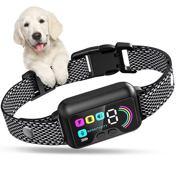 Dog Bark Collar for Large Medium Small Dogs,Smart Bark Collar Rechargeable Anti Barking Training Collar with 8 Adjustable Sensitivity Beep Vibration Shock