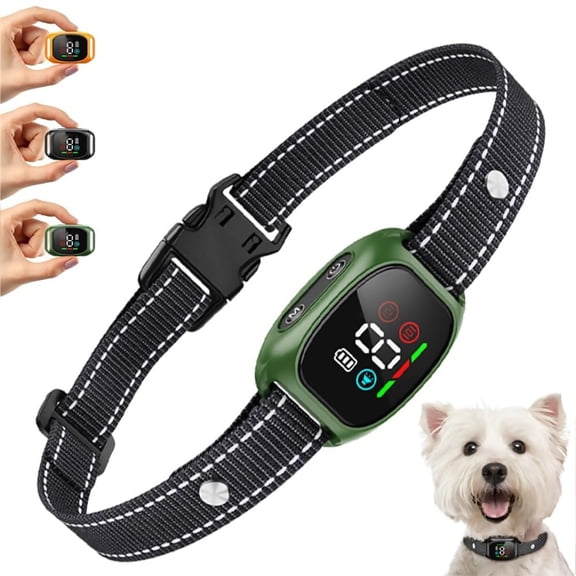 Bark Collar for Small Dogs 5-18lbs, No Shock Anti Barking Collars-Beep Vibration & 8 Sensitivity Levels, Smart Bark Detection Waterproof Humane Stop Barking Dog Control Device, Green
