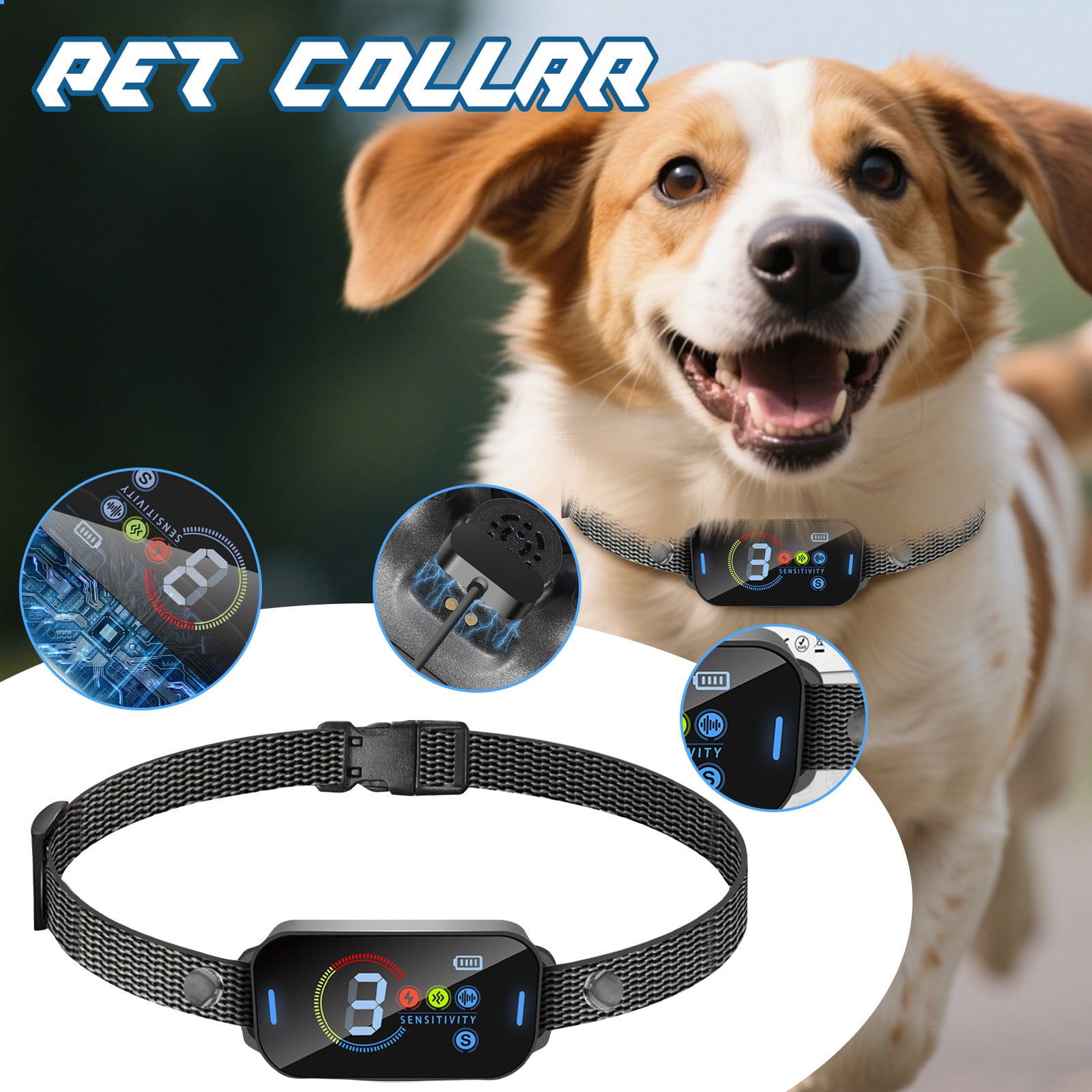 Smart Dog Bark Collar - Waterproof Anti-Bark Collar With 3 Training Modes & 8 Sensitivity Levels