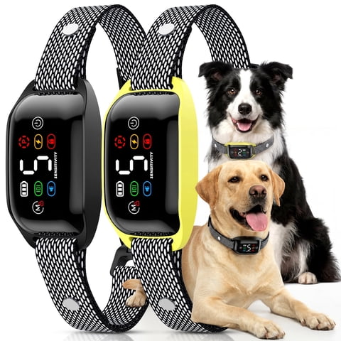Bark Collar for Dogs 2 Pack,LAKWAR Rechargeable Stop Barking Training Collar with 8 Sensitivity,Bark Collar with Beep Vibration Shock