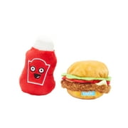 BARK Cookout Burger & Ketchup BBQ Food Plush Dog Toy XS/S