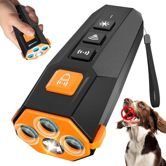 Bark Deterrent Device - Anti Barking Device for Dogs with Triple  Emitters, 4 Modes,  Light - Immediate Results - Safe & Humane - Indoor/Outdoor