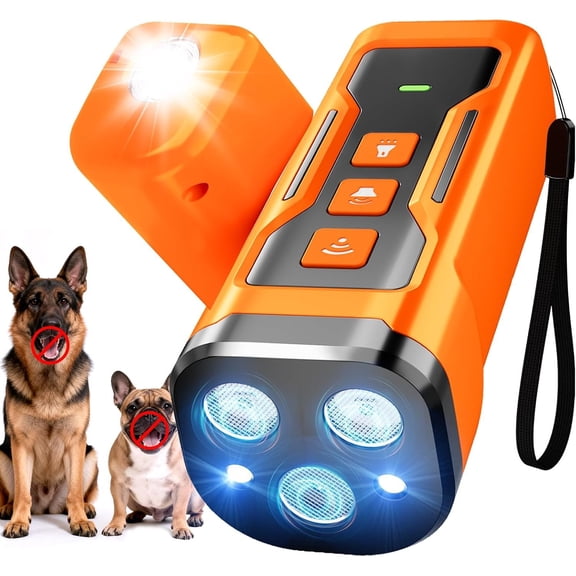 Bark Deterrent Devices, 6 Modes 3X Anti Barking Device for Dogs, 33 FT Range Barks No Indoors Neighbor Outdoors with Flashlight, Device