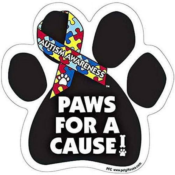 Bark For A Cure - Breast Cancer Paw Support Ribbon Car Truck & Mailbox Magnet