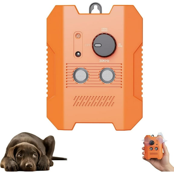 Bark Guard Pro 2026, 200FT Outdoor Bark Control Device for Dogs, 3 Adjustable Sensitivity Levels, Waterproof & Rechargeable, Auto Standby Mode, LED Light, Suitable for All Dog (Orange)