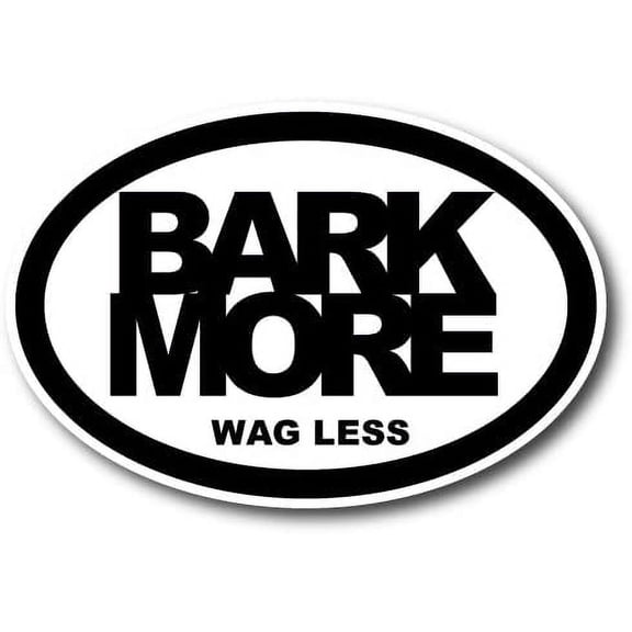 Bark More Wag Less Oval Car Paw Print Auto Truck Decal 3" x 5"