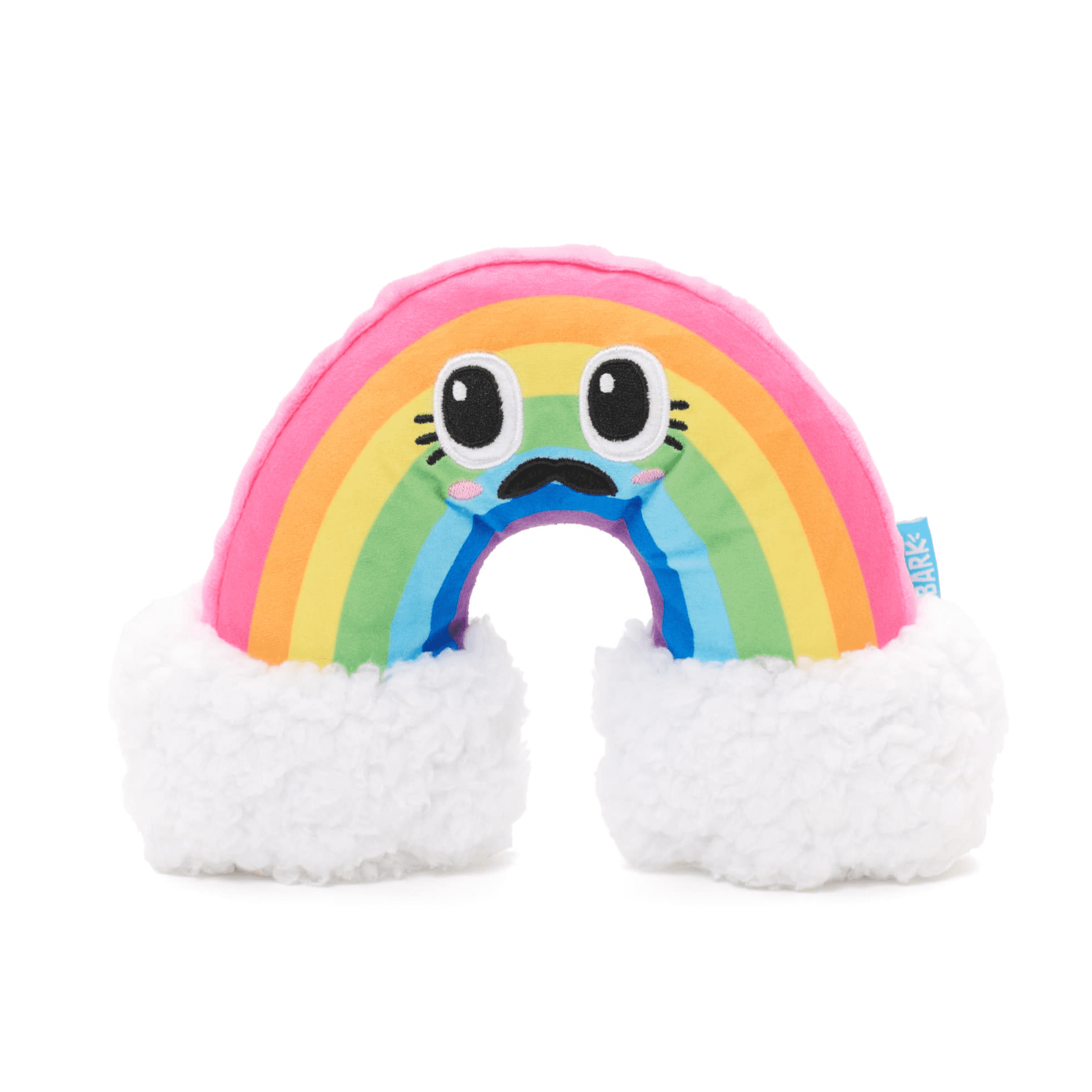 BARK Mr. Blue Sky Rainbow Plush Dog Toy, Crinkle and Squeaker, All Dog Sizes