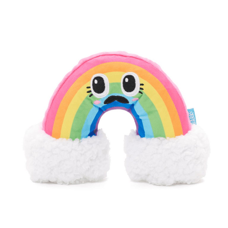 BARK Mr. Blue Sky Rainbow Plush Dog Toy, Crinkle, Squeaker