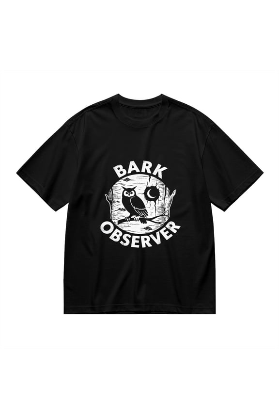 Bark Observer,owl On Tree Branch Print, T Shirt for Men, Vintage Graphic Tees Men, 23686771,3XL