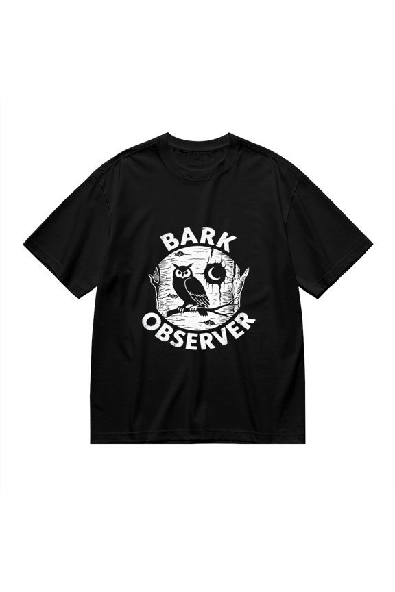 Bark Observer,owl On Tree Branch Print, T Shirt for Men, Vintage Graphic Tees Men, 23686771,XXL