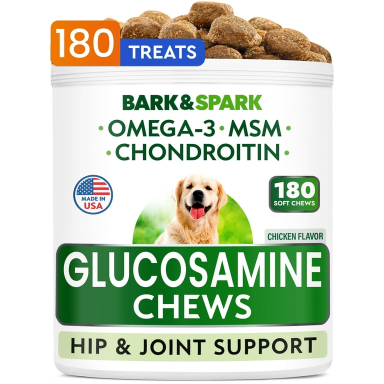 Bark&Spark Glucosamine Chews, For Dogs and Cats, Chicken , 180 Soft Chews,  15 oz (432 g)